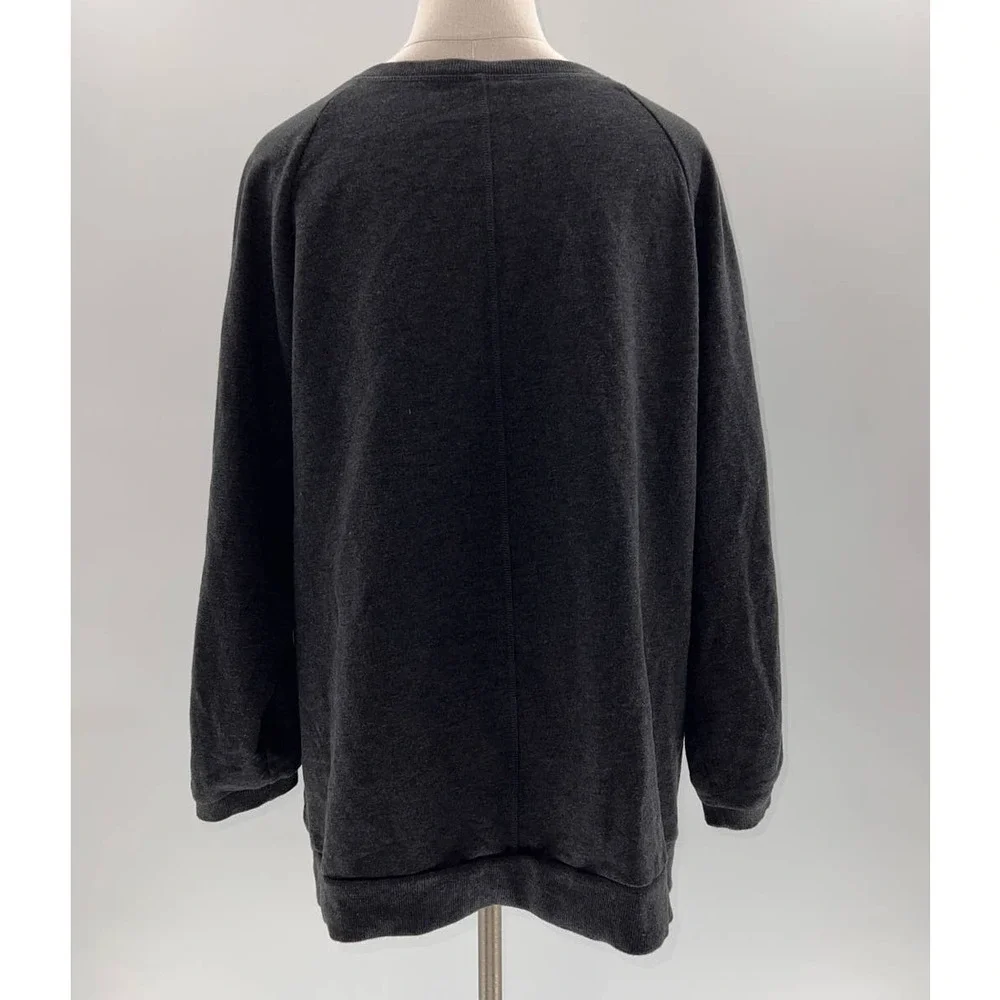 Victoria's Secret Gray with Sequin Graphic Crew Neck Pull Over Sweater- L - Picture 3 of 13